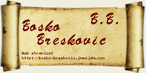 Boško Brešković vizit kartica
